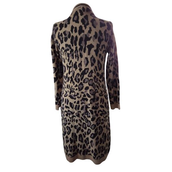 Boston Proper Animal Leopard Print Long Cardigan -Size Small-NWT Cozy - Picture 3 of 6